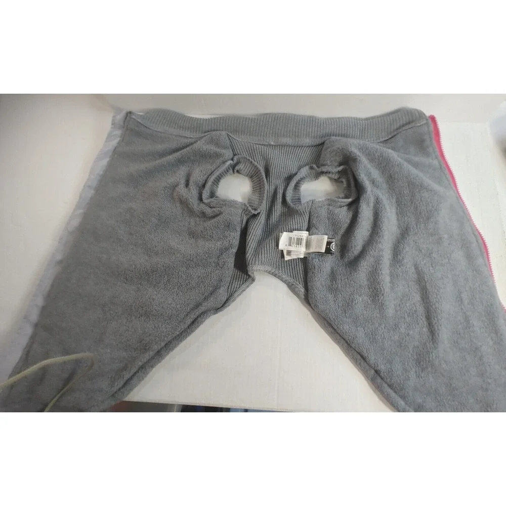 Winter Dog Down Jacket Size L Pet Warm Coat Clothes Zipper Grey Pink Set